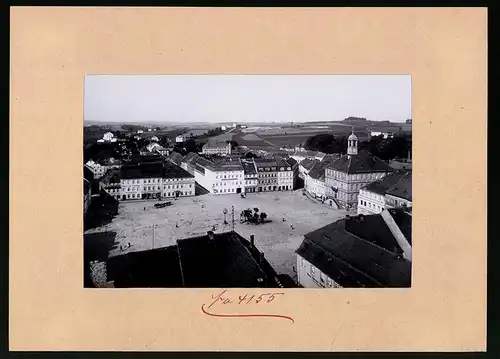 Fotografie Brück & Sohn Meissen, Ansicht Bischofswerda, Blick von der Kirche, Marktplatz mit Hotel zum goldnen Engel