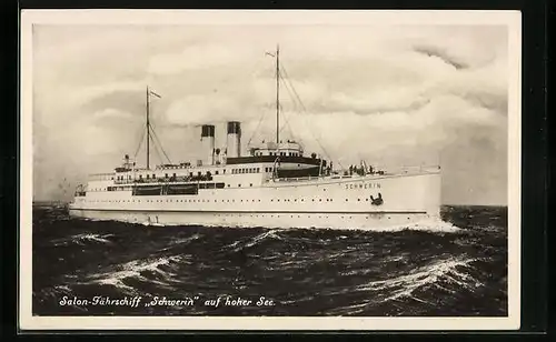 AK Salon-Dampfschiff Schwerin auf hoher See