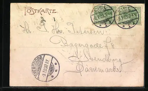 AK Laboe, Hafeneinfahrt mit Dampfer