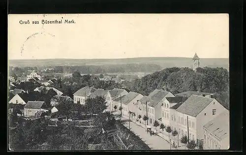 AK Biesenthal i. Mark, Ortsansicht aus der Vogelschau