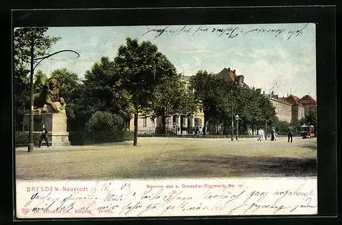 AK Dresden-Neustadt, Kaserne des 2. Grenadier-Regiments No. 101