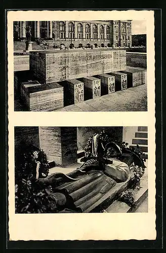 AK München, Kriegerdenkmal vor dem Armeemuseum