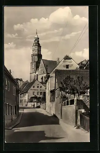 AK Kamenz /Sa., Partie an der Rulsnitzer Strasse