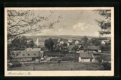 AK Friedersdorf /Sa., Ortsansicht aus der Vogelschau