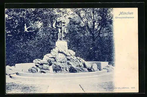 AK München, Germanenbrunnen