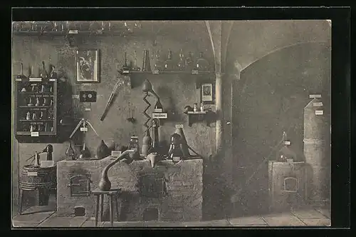 AK München, Deutsches Museum - Alchemistisches Laboratorium aus dem 16. Jahrhundert