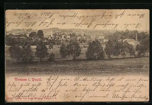 AK Treuen i. V., Panorama des Ortes