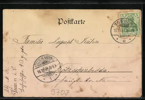 AK Treuen i. V., Panorama des Ortes