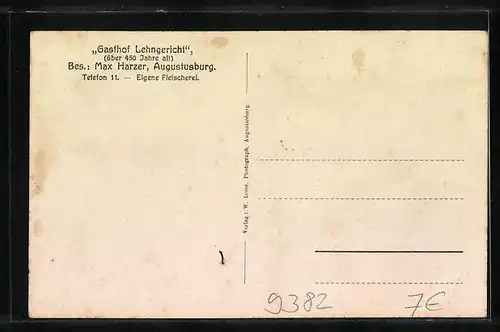 AK Augustusburg /Erzgeb., Strassenpartie mit Gasthof Lehngericht