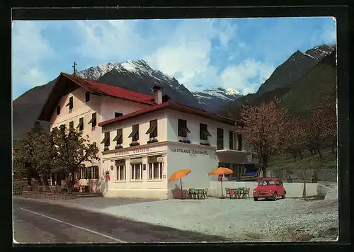 AK Töll bei Meran, Gasthof Edelweiss mit Strasse