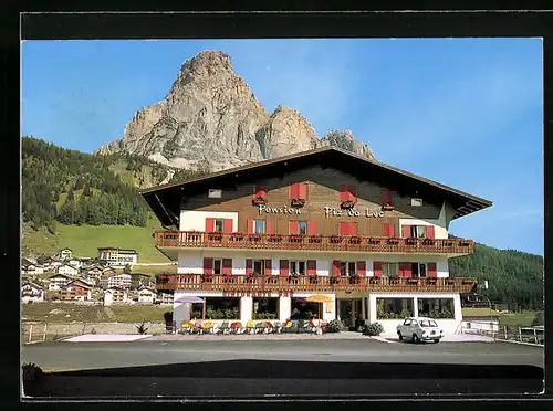 AK Corvara /Alta Badia, Pension Piz da Lec gegen Sassongher