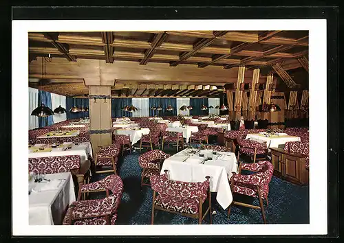 AK Colfosco in Badia, Speisesaal des Hotel Cappella