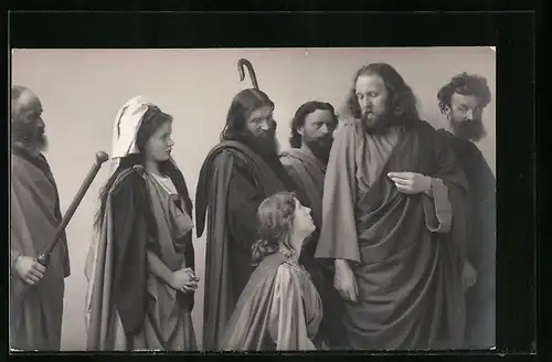 AK Oberammergau, Passionsspiele 1910, Jesu Gang nach Jerusalem