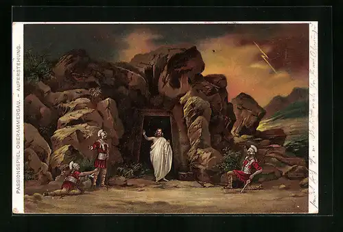 Künstler-AK Oberammergau, Passionsspiele, Auferstehung