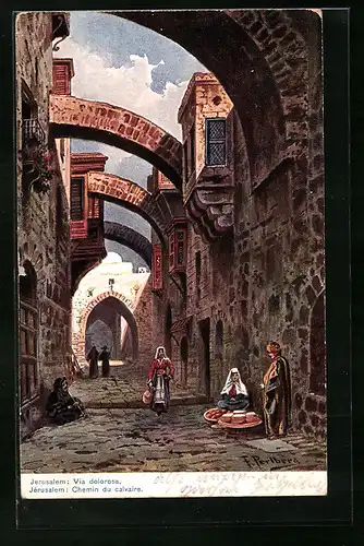 Künstler-AK Friedrich Perlberg: Jerusalem: Via dolorosa