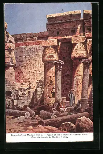 Künstler-AK Friedrich Perlberg: Tempelhof von Medinet Habu