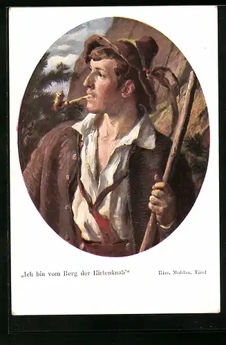 Künstler-AK Thomas Riss: Ich bin vom Berg der Hirtenknab