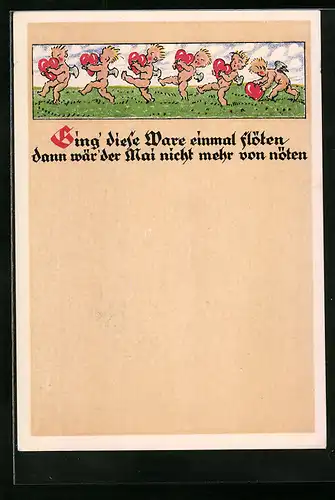 Künstler-AK Georg Plischke: Engelchen mit Herzen