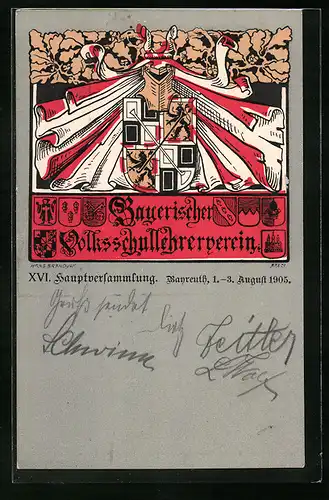 AK Bayreuth, XVI. Hauptversammlung des Bayerischen Volksschullehrervereins 1905