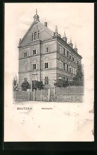 AK Bautzen, Marthastift mit Garten