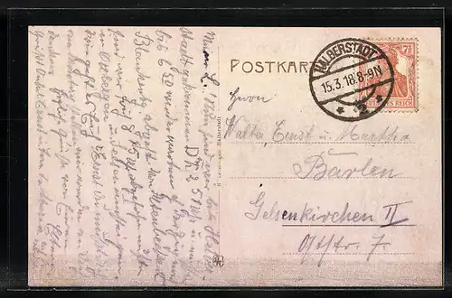 AK Halberstadt, Rathaus mit Gasthaus Rathauskeller Ostseite