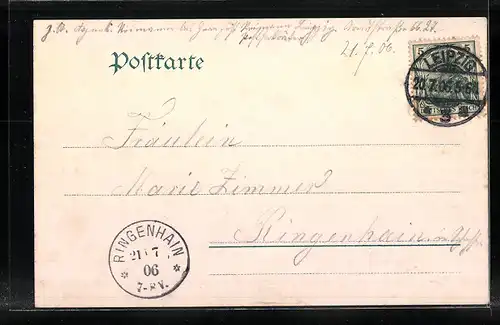 AK Leipzig, Neus Theater mit Strassenbahn