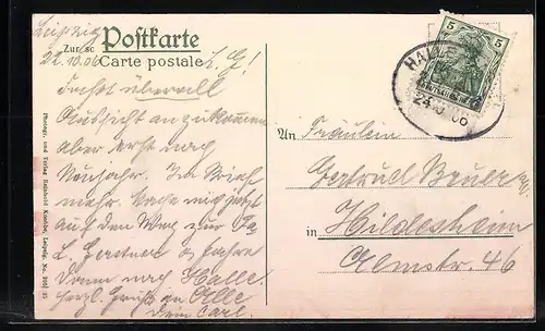 AK Leipzig, Blick vom Thomasturm auf den Ort