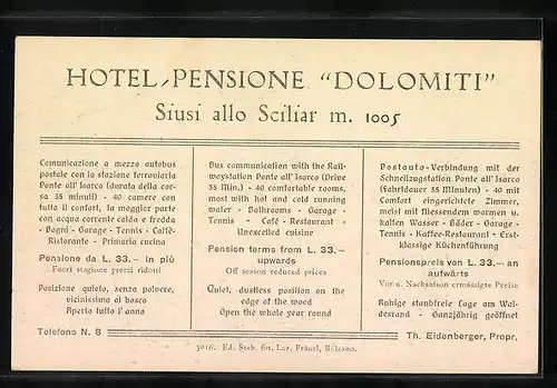 AK Siusi allo Sciliar, Hotel e Pensione Dolomiti