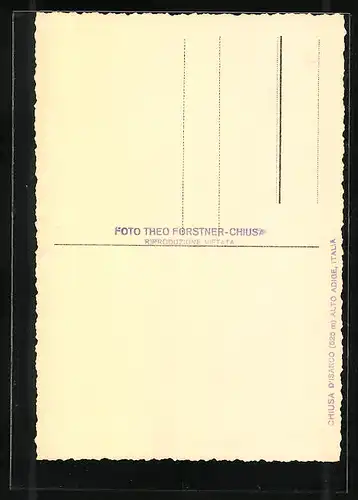 AK Chiusa, Strassenpartie einer schmalen Gasse