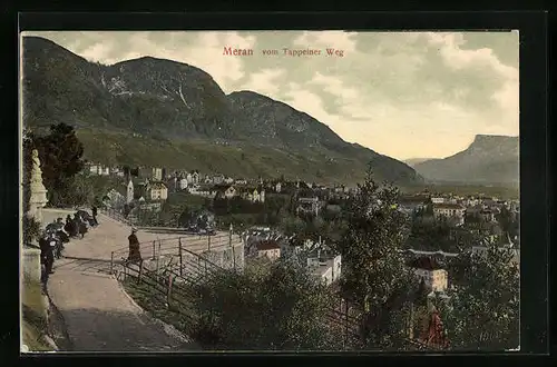 AK Meran, Teilansicht vom Tappeiner Weg aus gesehen