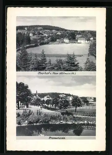 AK Oberhof i. Thür., Ortspartie aus der Vogelschau, Promenade