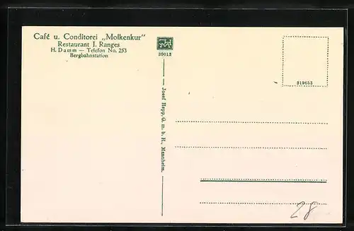 AK Heidelberg, Molkenkur-Terrasse mit Gästen