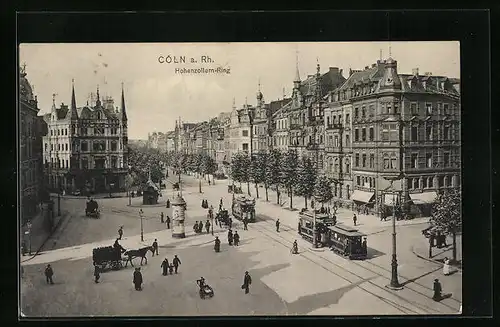 AK Köln-Neustadt, Hohenzollern-Ring mit Strassenbahnen