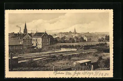 AK Opladen, Ortsansicht mit Bahnhofswirtschaft