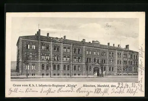 AK München-Marsfeld, K. b. 1. Infanterie-Regiment König