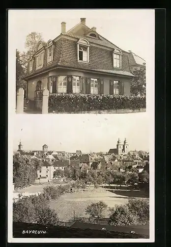 AK Bayreuth, Blick auf die Dächer der Stadt