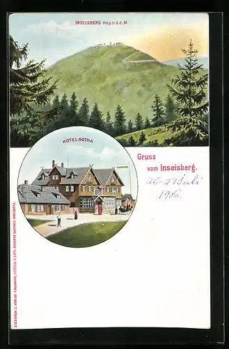 Künstler-AK Inselsberg, Hotel Gotha
