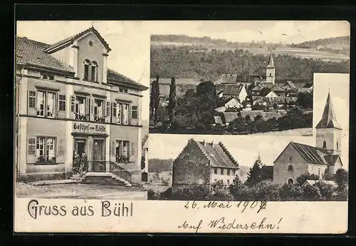 AK Bühl / Riedern, Totalansicht mit Gasthof zum Rössle