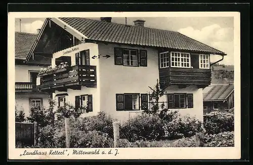 AK Mittenwald a. d. J., Hotel Landhaus Ketterl