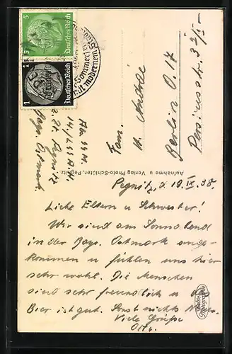 AK Pegnitz, Gasthof Post-Schwarzer Adler, Innenansicht