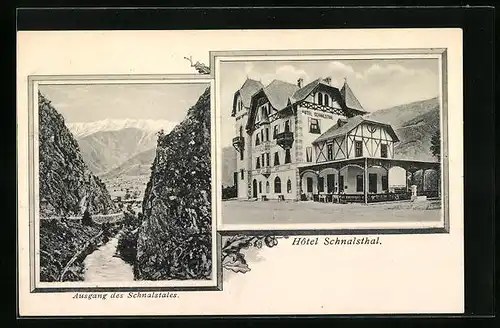 AK Schnalsthal, Hotel Schnalsthal, Ausgang des Schnalsthales