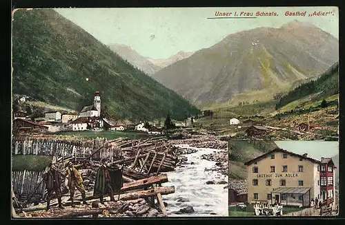 AK Unser Frau i. Schnals, Gasthof Adler, Teilansicht