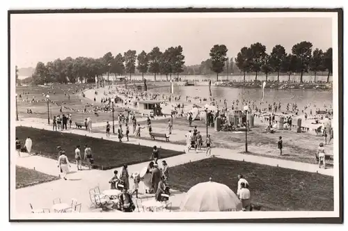 39 Fotografien Bademode, Ansicht Karlsruhe, Rheinstrandbad Rappenwört, Sport, Tischtennis, Strassenbahn, Hochwasser Boxen