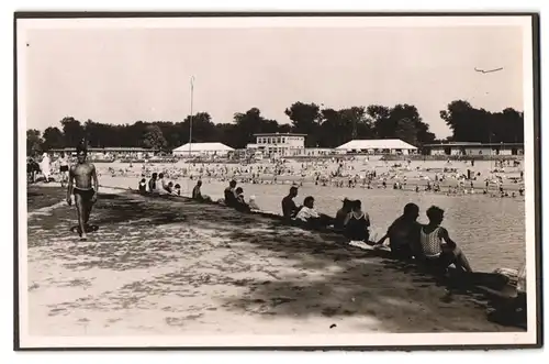 39 Fotografien Bademode, Ansicht Karlsruhe, Rheinstrandbad Rappenwört, Sport, Tischtennis, Strassenbahn, Hochwasser Boxen