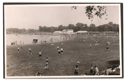 39 Fotografien Bademode, Ansicht Karlsruhe, Rheinstrandbad Rappenwört, Sport, Tischtennis, Strassenbahn, Hochwasser Boxen