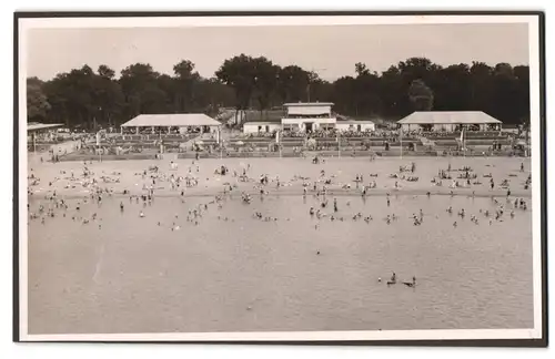 39 Fotografien Bademode, Ansicht Karlsruhe, Rheinstrandbad Rappenwört, Sport, Tischtennis, Strassenbahn, Hochwasser Boxen