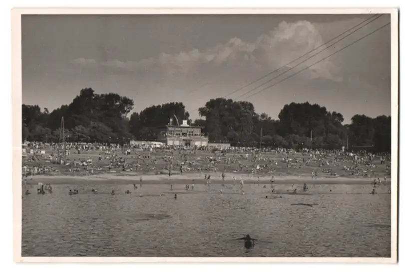 39 Fotografien Bademode, Ansicht Karlsruhe, Rheinstrandbad Rappenwört, Sport, Tischtennis, Strassenbahn, Hochwasser Boxen 5