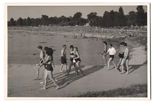 39 Fotografien Bademode, Ansicht Karlsruhe, Rheinstrandbad Rappenwört, Sport, Tischtennis, Strassenbahn, Hochwasser Boxen