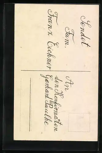 AK Glückwünsche zur Konfirmation, Junge im Anzug mit Pfarrer