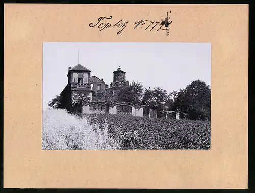 Fotografie Brück & Sohn Meissen, Ansicht Teplitz, Restaurant Schlackenburg